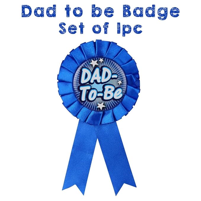 Party Propz Dad to Be Badge - Baby Shower Decoration Items | Mom to Be Dad to Be Decoration Item | Dad to Be Badge For Baby Shower, Coming Soon Party Decoration | Baby Shower Props For Photoshoot