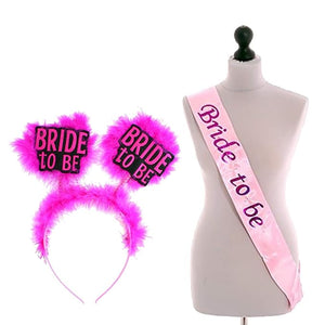 Party Propz Bride To Be Combo (1 Sash+ 1 Headband) / Bride To Be Sash And Props/Bride To Be Props/Bride To Be Accessories/Bachelorette Party Decorations/Bachelorette Party Decorations