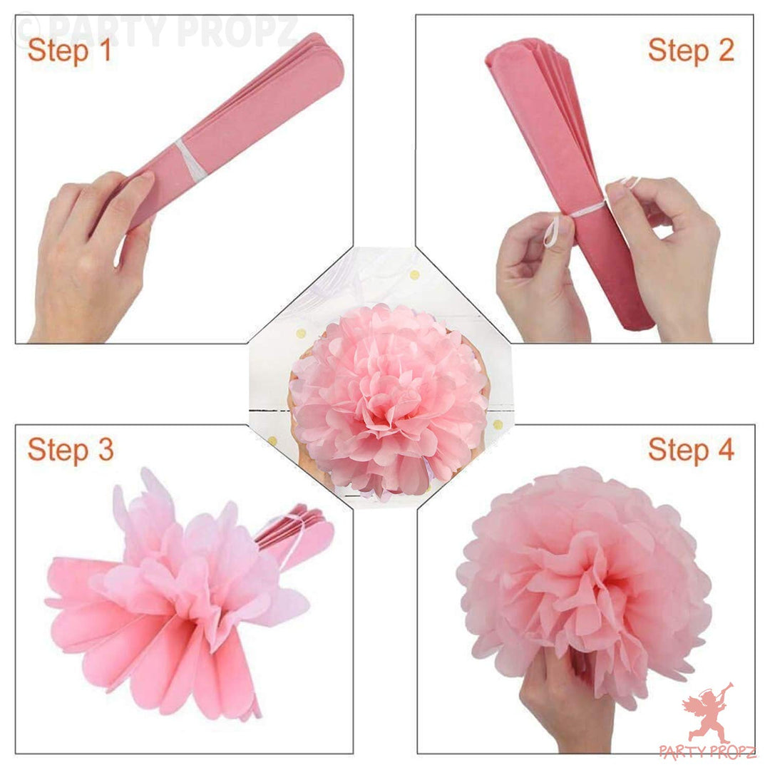 Party Propz 9Pcs 10" Paper Pom Pom Decoration for Birthday Decorations Items for Girls,1st Birthday Decoration Girl Unicorn Party Supplies