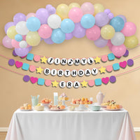 Birthday Decoration Kit for Girls - 93 Pcs, In My Era Banner, Multicolor and Metallic Balloons
