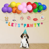 Party Propz Dog Birthday Decorations - 43 Pcs Dog Birthday Accessories | Lets Pawty Balloon | Dog Party Hat | Dog Birthday Cap | Dog Party Swirlls Dog Party Decorations | Lets Pawty Banner(Cardstock)