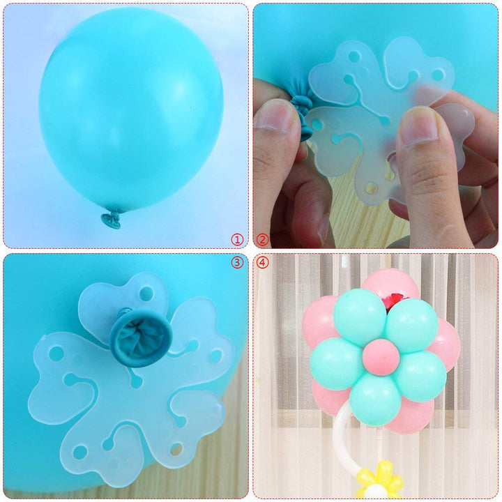 Party Propz Happy Birthday Decoration Accessories - Balloon Holder Flower Clip | Arch Strip Roll | Balloon Ribbon Roll | Tying Tool | Glue Dot For Flower Decoration | Birthday Decoration Items