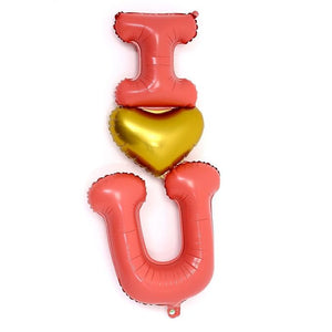 Party Propz I Love U Foil Balloons - Love Decoration Items | Romantic Bedroom Decoration | Romantic Proposal Decoration Items | Love Balloon for Birthday | Happy Anniversary Decoration Items