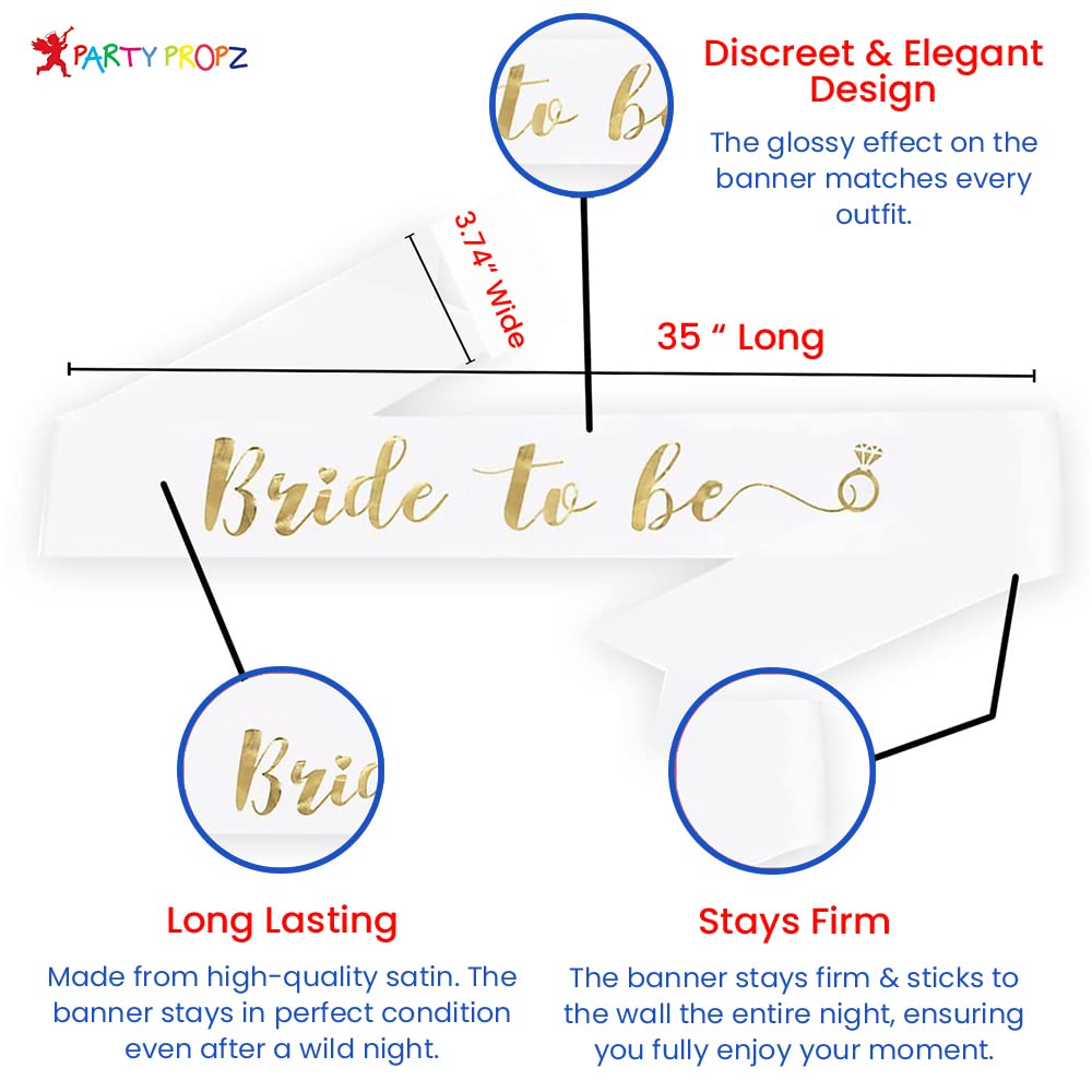 Party Propz Bride To Be Decoration Set Combo -73Pcs Rose Gold Bachelorette Party Decorations | Bride To Be Props | Bride To Be Sash | Bride To Be Banner (Cardstock) | Bride To Be Balloon