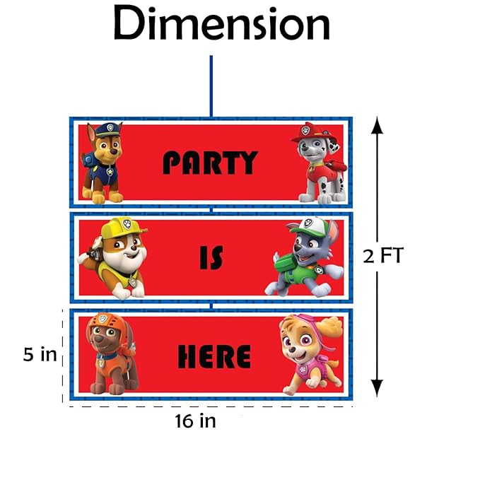 Party Propz Happy Birthday Decoration - 1pc Birthday Cartoon Decoration Items | Dog Theme Birthday Decorations | Welcome Board For Birthday | Birthday Door Decoration