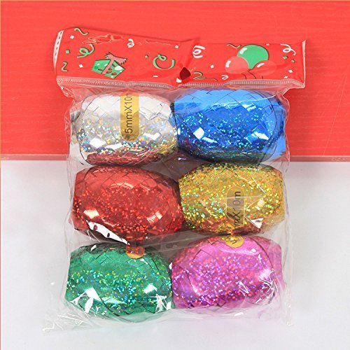 Party Propz 12 Pcs/Lot 5Mm X 10M Balloon Curling Ribbon Roll Diy Gifts Crafts Foil Curling For Wedding Birthday Gift Wrapping Ribbons For Decoration, Multicolor