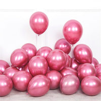 Dark Pink Balloons for Decoration – 25 Pcs | Metallic Latex Balloons for Birthday & Party Decor
