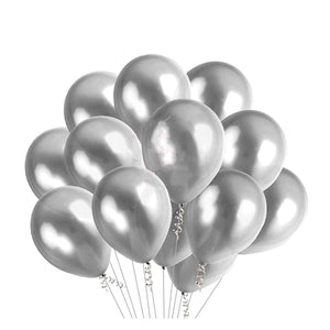 Party Propz Balloons For Decoration - 100Pcs Silver Metallic Balloons/Metallic Balloons For Decoration/Silver Balloons For Birthday Decoration/Balloons For Decoration 100 Pcs/Silver Ballons
