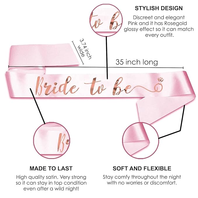 Party Propz Bride To Be Decoration Set Combo - 26 Pcs Bachelorette Party Decorations | Bride To Be Props | Bride To Be Sash | Bride To Be Tiara | Bride To Be Accessories | Bride To Be Sash And Crown