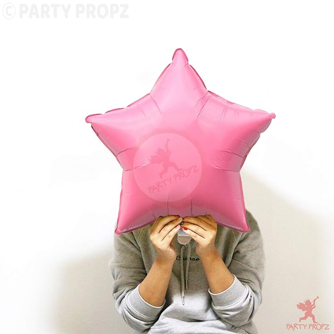 Party Propz 14Pcs Pink Birthday Star Foil Balloons Combo For Birthday Balloons For Decorations For Girls, 1st Birthday Balloons Decorations