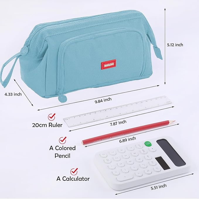 Party Propz Blue Large Capacity Pencil Pouch for Girls - Pencil Case Pouches for Stationary | Aesthetic Pencil Case | Pouches for Travelling | Multipurpose Pouches for Women | Pouches for Women