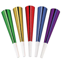 Party Propz Party Horns For Kids - 6Pcs Party Horns Noisemakers Foil | Colourful Hand Held Cheer Noisemaker | Party Accessories for Boys | Party Favors for Kids | Party Blowers for Kids | Noise Makers