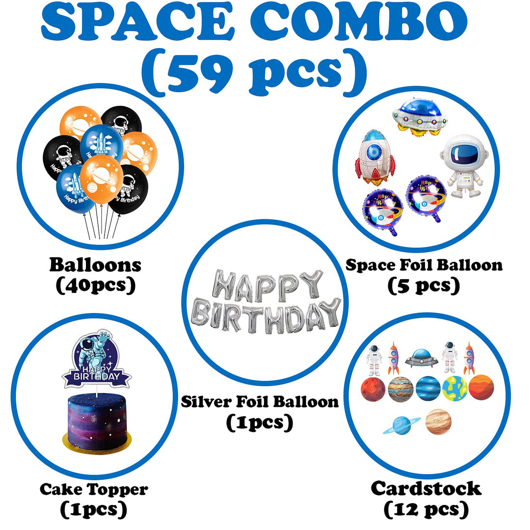 Party Propz Space Theme Birthday Decoration -59Pcs Kit- Space Theme Decoration, Galaxy Theme Birthday Decoration, Theme Birthday Party Decorations for Boys, Birthday Theme Decoration for Boys