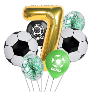 Party Propz Football Theme Happy Birthday Kit -Set of 7Pcs Football Birthday Decoration / 7th Birthday Decoration / Balloons for Birthday Decorations for Boys / Soccer Foil Balloons