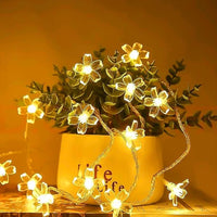 Party Propz Led Lights for Decoration - 14 Feet, 14 Led Warm White Lights For Indoor Outdoor Decor | Flower Lights for Home Decoration | Series Led Lights for Decoration | Balcony Lights for Decortive