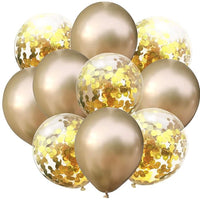 Party Propz Chrome Balloon Decoration 10 Pcs Balloons For Decoration | Golden Chrome Balloons | Gold Balloon | Chrome Balloons Golden