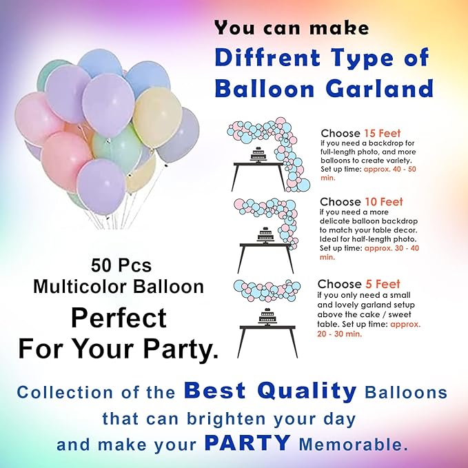 Party Propz Rainbow Birthday Decoration Items - 60 Pcs First Birthday Decorations Girl Combo | Rainbow Theme Birthday Decorations | 1st Birthday Decoration for Boys | 1st Birthday Decoration for Girls