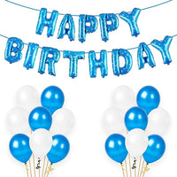 Party Propz Balloons For Decoration - 51 Pcs Birthday Balloons For Decoration | Foil Balloons For Birthday Decoration | Birthday Balloons For Boys | Blue Birthday Decoration Items For Boys, Kids