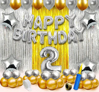 Party Propz 2Nd Birthday Decoration Items Silver For-63Pcs Two Sweet Decoration-2Nd Birthday Party Decorations|Birthday Decorations Kit For Girls 2Nd Birthday/ Baby Birthday Decoration Items 2 Year