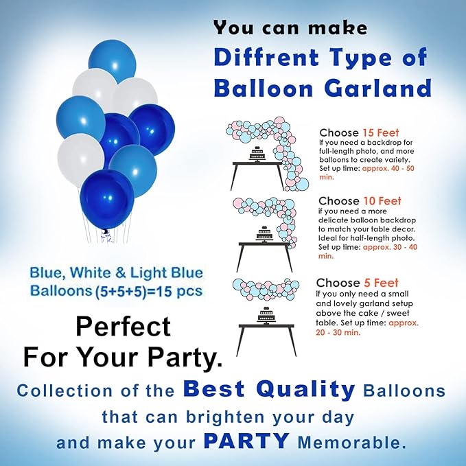 Party Propz Birthday Decoration kit for 1st birthday Boys-23Pcs/ Bday Supplies Items With Blue Banner (cardstock), Pom pom, Baloons, Foil Baloons/Newborn Gifts Set/ 1st Birth day Props For Kids, Baby