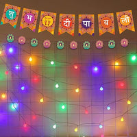 Party Propz Diwali Decoration Items- Shubh Diwali Decoration Items For Home Decor | Shubh Diwali Banner(Cardstock), Multicolor LED String Lights, Diya Shape Banner | Diwali Lights For Home