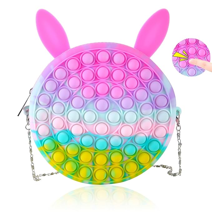 Party Propz Pop It Bag For Girls - 6 Pcs Cute Pushpop Bag for Girls | Sling Bags for Kids Return Gifts | Best Birthday Return Gifts for Kids | Pop It Bag For Girls School | Pop It Bags Return Gifts