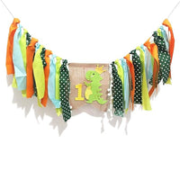 Set of 1 Dinosaur Banner for 1St Birthday Decoration Multicolor