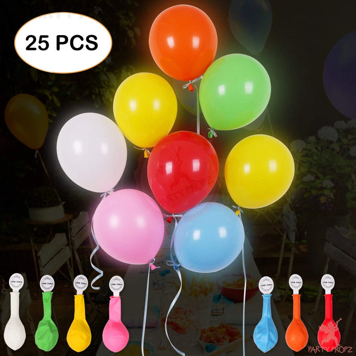 Party Propz Rubber Led Light Balloons For Decortaion/Led Balloons- 25Pcs Led Balloons For Birthday, Anniversaries,Wedding Decorations, Multicolor