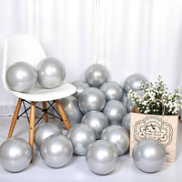 Silver Balloons for Decoration – Set of 25 Chrome Balloons for Birthday & Anniversary