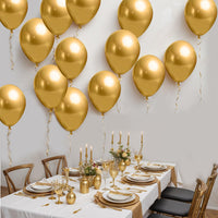 Golden Metallic Balloons – Pack of 25 Chrome Gold Latex Balloons