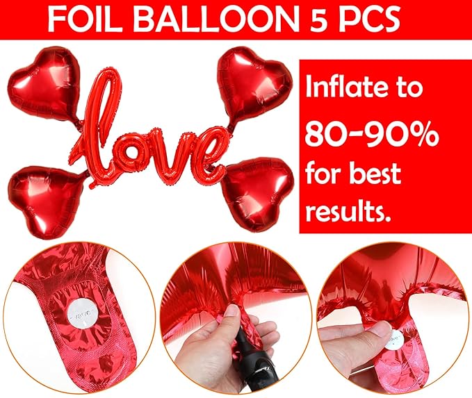 Party Propz Rubber Romantic Anniversary Decoration Items Kit - 62Pcs Wedding Anniversary Decoration Items|Golden Happy Anniversary Banner|Happy Anniversary Decoration|Happy Anniversary Balloons