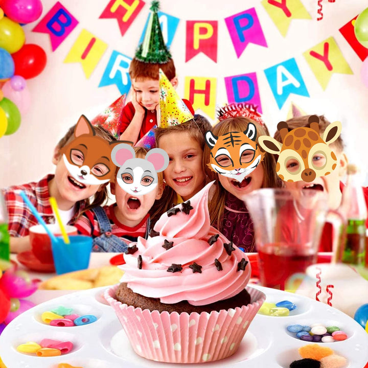 Party Propz Animal Eye Mask - Animal Mask For Kids Face | Jungle Theme Birthday Decoration | Animal Mask For Boys Girls | Animal Theme Birthday Decoration | Birthday Masks For Kids Party