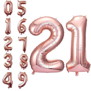 Party Propz Foil Balloon Number 21, Rose gold Number Foil Balloon - 32 Inch Foil Balloon | Number 21 Foil Balloon Rose gold for 21st Birthday Decoration Items, Anniversary Decoration