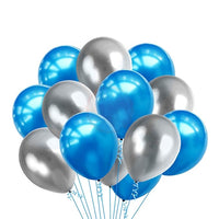 Party Propz Blue Balloons for Birthday Decoration - 100 Pcs Metallic Balloons for Decoration | Blue Metallic Balloons for Decoration | Blue Balloons for Decoration | Metallic Balloons Blue And Silver