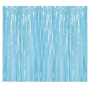 Party Propz 1pc Pastel Blue Foil Curtain, Tinsel Backdrop Door Curtain for Backdrop Decoration/Prince Theme Party/Boy's Birthday Decoration/Birthday Party Supplies