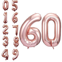 Party Propz Huge 60 Number Foil Balloon -32 Inch Rose Gold Foil balloons for 60th birthday decoration | Anniversary Decoration | Balloon Decoration | Sixty Birthday Balloons, Anniversary balloon