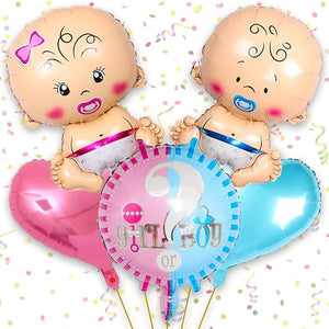 Party Propz Baby Shower Decoration Items-Set Of 5 Baby Shower Balloons|Baby Shower Decorations With Colorful Baby Shower Foil Balloons|Baby Shower Party Decoration Items,Multicolor