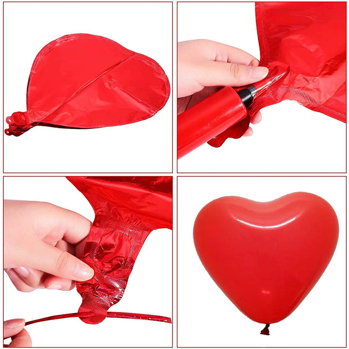 Party Propz Rubber Red Heart Balloons For Decoration - Pack Of 50 Heart Shape Balloons For Anniversary, Proposal, Wedding, Romantic Decoration|Love Balloons For Decoration|Red Heart Shaped Balloons