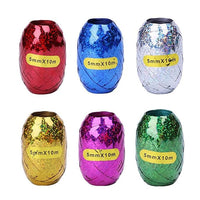 Party Propz 6 Pcs/Lot 5Mm X 10M Balloon Curling Ribbon Roll Diy Gifts Crafts Foil Curling For Wedding Birthday Gift Wrapping Ribbons For Decoration, Multi