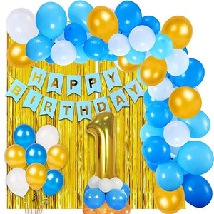Party Propz 1st Birthday Decoration For Boys - 28Pcs for Celebration /First Birthday Decorations Boy / Boys 1st Birthday Decoration Set/ First Bday Decoration Items For Boy/ 1st Birth day Decor Kit