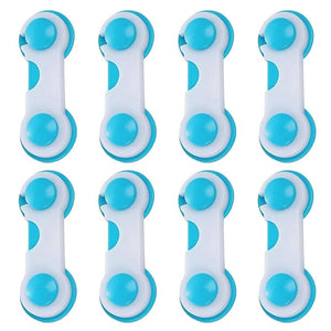 Party Propz Baby Infant Safety Locks for Drawer Fridge Cabinet (Set of 8, Blue)