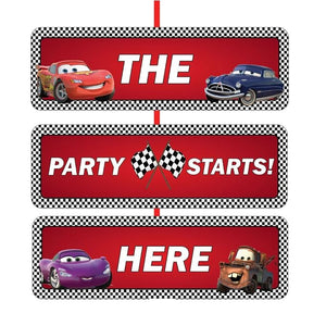 Party Propz Car Theme Decoration For Birthday- Hanging Banner for Decoration(Cardstock) | Mcqueen Car Theme Birthday Decoration | Happy Birthday Decoration For Kids | Mcqueen Car Theme Birthday Banner