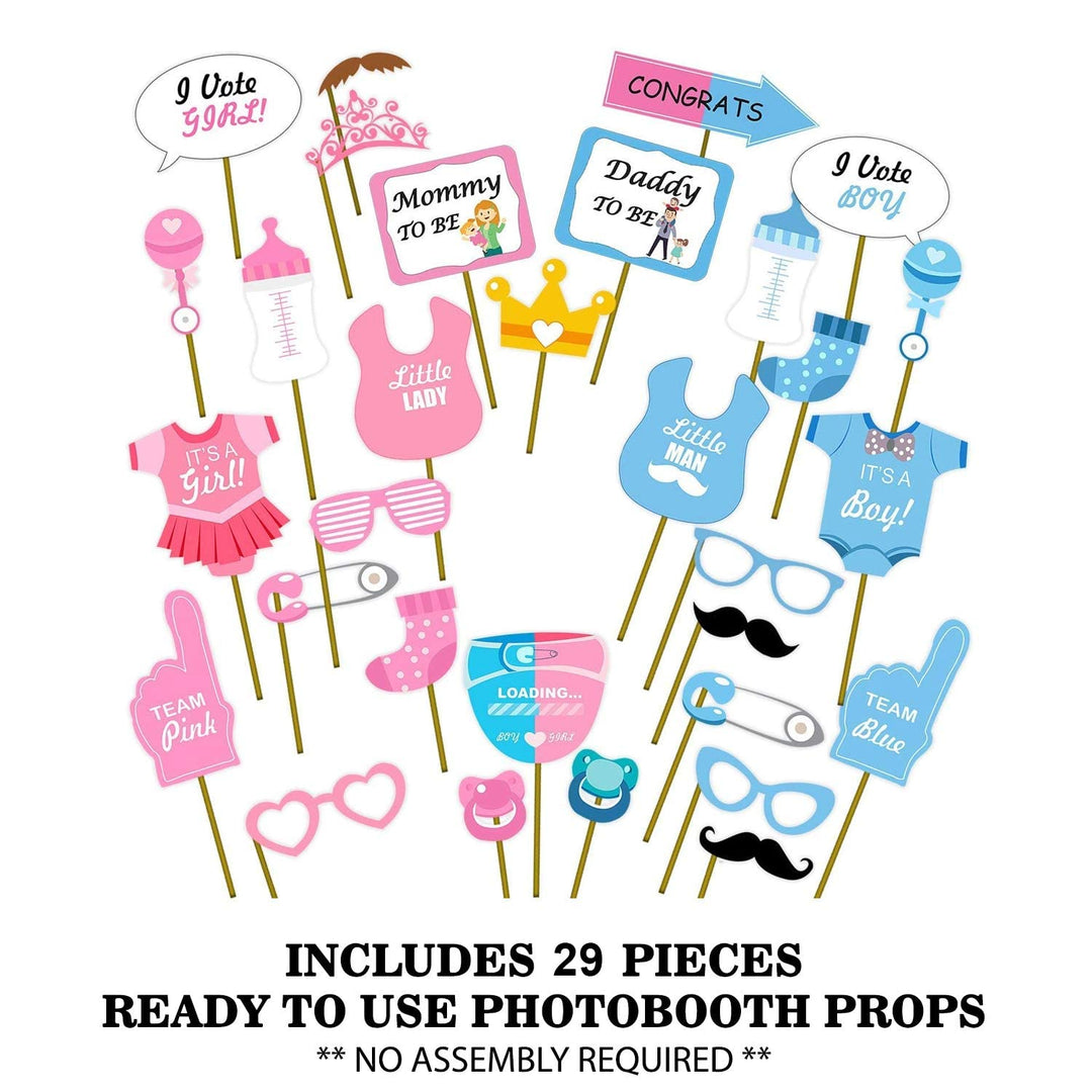 Party Propz Baby Shower Props For Photoshoot- 29pcs Props For Baby Shoot | Baby Shower Props | Mom To Be Props | Baby Shower Props For Photoshoot | Maternity Photoshoot Props | Baby Shower (Cardstock)