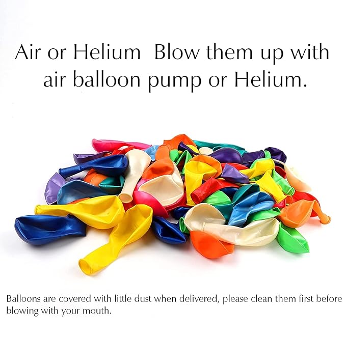 Party Propz Multicolor Metallic Balloons - Pack of 50 Pcs | Happy Birthday Decoration Items for Boy and Girl | Multicolor Metallic Balloons for Birthday Decoration | Anniversary Decoration Items