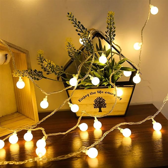 Party Propz Bubble Ball Lights for Decoration - 14 Feet, 14 Led Ball Lights for Decoration for Xmas | Christmas Lights for Decoration | Warm String Lights for Home Decoration