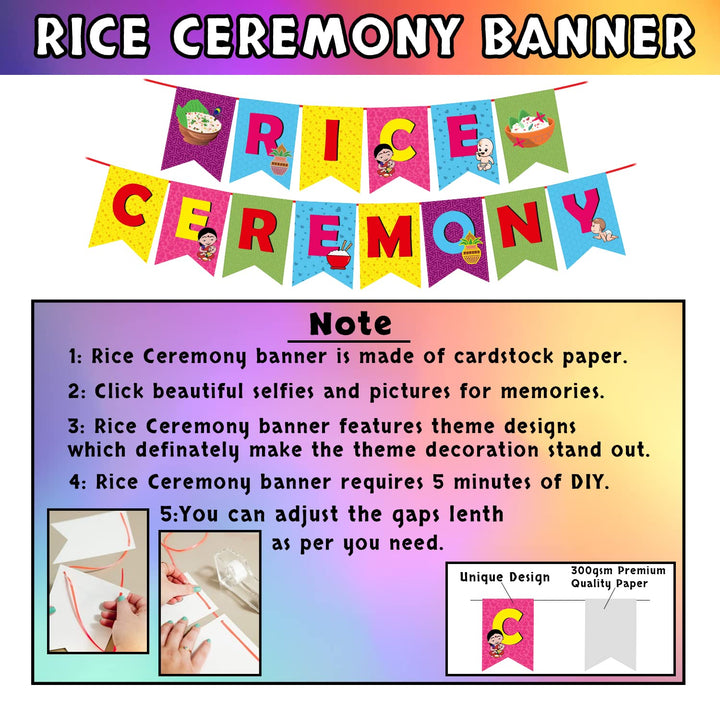 Party Propz Annaprashan Decoration Items - 17Pcs Rice Ceremony Decorations Items with Banner (Cardstock), Annaprashana Photo Booth Props | Annaprasana Decoration Items, Annaprasana Decoration Backdrop