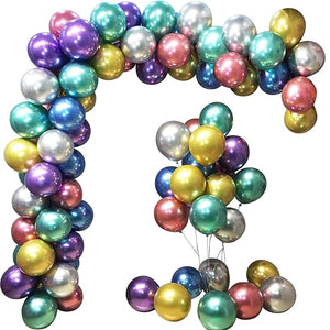 Party Propz Multicolor Chrome Balloons Combo - 100Pcs Chrome Balloons