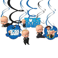 Party Propz Paper Boss Baby Theme spiral hangers, Multicolour, pack of 6 pieces