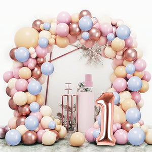 Party Propz 1st Birthday Decoration For Girls&Boys-Set Of 73Pcs,Birthday Balloons For Decoration|Happy Birthday Decoration Items|Rose Gold Balloon Decoration|No.1 Rose Gold Foil Balloons