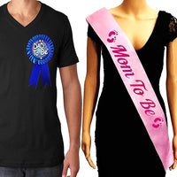 Party Propz Baby Shower Decoration Items Set- Dad To Be Badge & Mom To Be Sash For Mom To Be Gifts- Dohale Jevan Decoration Items Set/Baby Shower Decorations Or Decor/Baby Shower Pack, Balloons